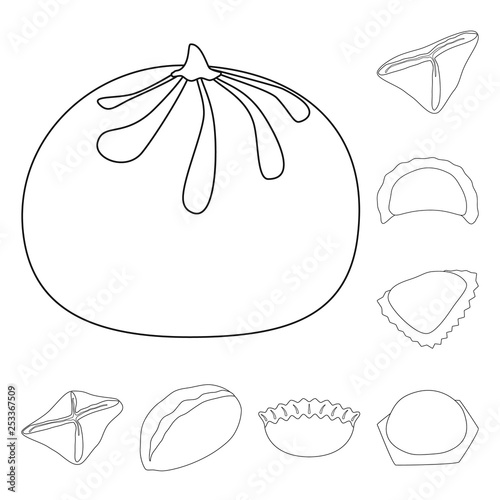 Vector design of food  and dish icon. Set of food  and cooking stock vector illustration.