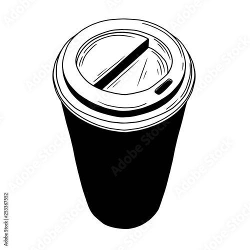 Sketch of a cup of coffee. Vector illustration