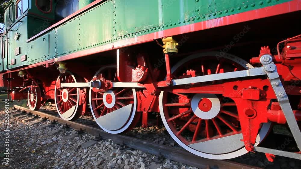 Locomotive from the Bulgarian King Ferdinand's train. Produced in 1911 in Germany. Museum exhibit in Tsareva livada - Bulgaria. The steam engine weighing over 50 tons runs at 65 km / h. Locomotive from the Bulgarian King Ferdinand's train. Produced in 1911 in Germany. Museum exhibit in Tsareva livada - Bulgaria. The steam engine weighing over 50 tons runs at 65 km / h.