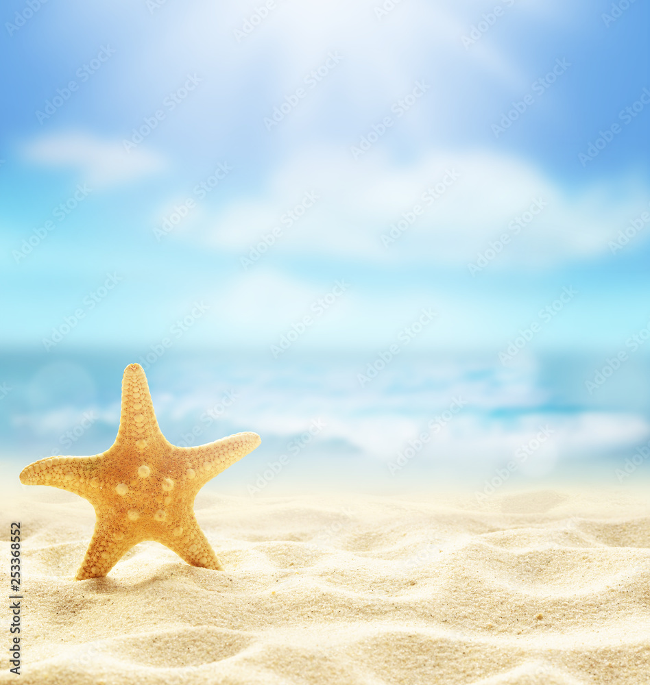 Summer beach background. Sand and sea and sky Summer beach background. Sand and sea and sky