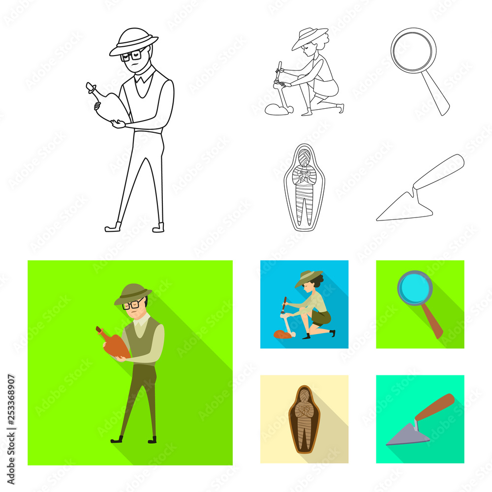 Fototapeta premium Isolated object of story and items icon. Set of story and attributes stock symbol for web.