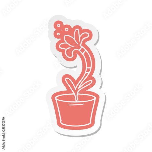 cartoon sticker of a house plant