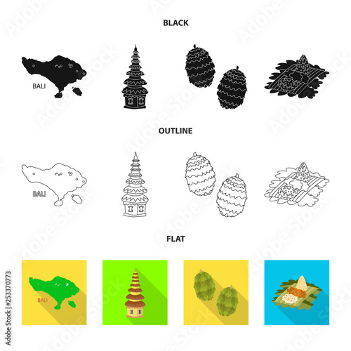 Vector design of travel and tourism logo. Collection of travel and island vector icon for stock.