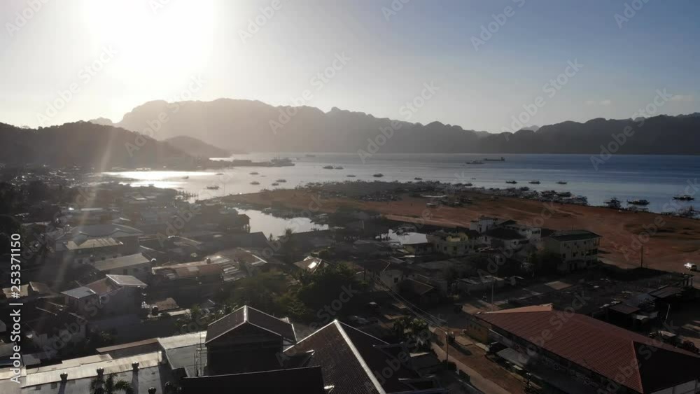 Aerial shot of City centre of Coron, Palawan, Philippines Aerial shot of City centre of Coron, Palawan, Philippines