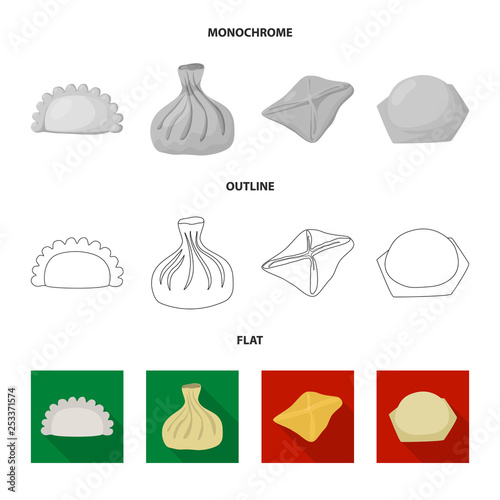 Isolated object of products  and cooking icon. Set of products  and appetizer stock symbol for web.