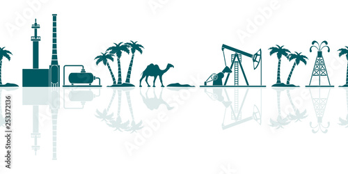 Oil industry vector seamless pattern.