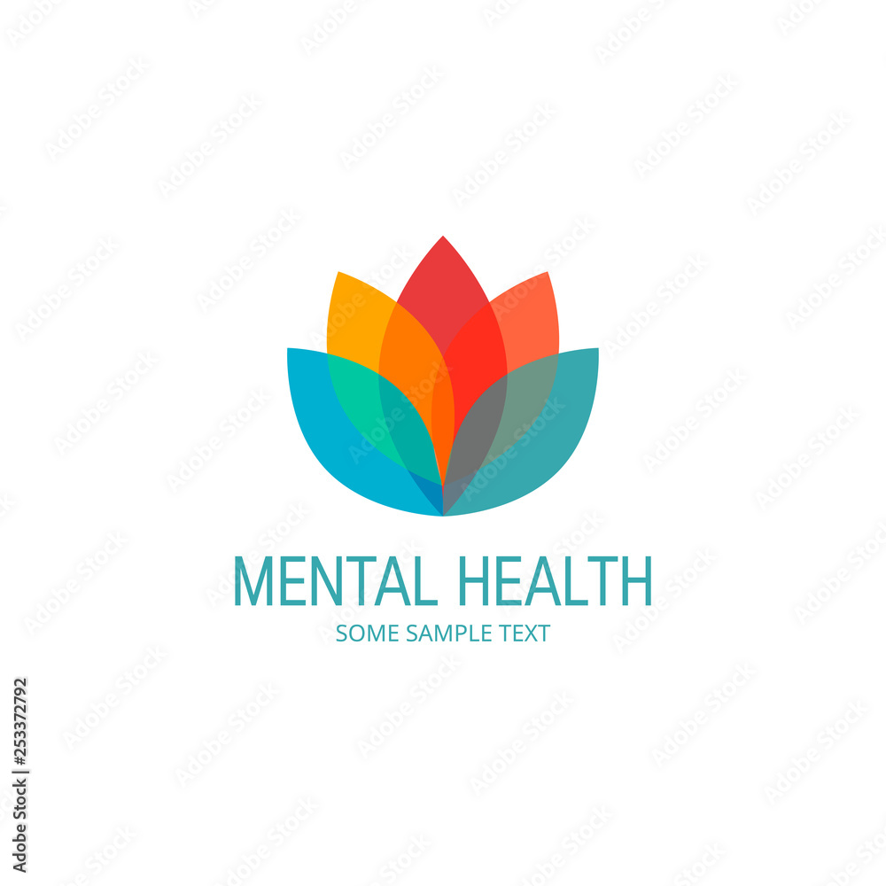 Mental health vector concept in simple flat style Mental health vector concept in simple flat style