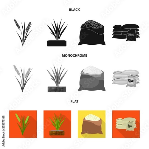 Vector design of crop and ecological icon. Collection of crop and cooking vector icon for stock.