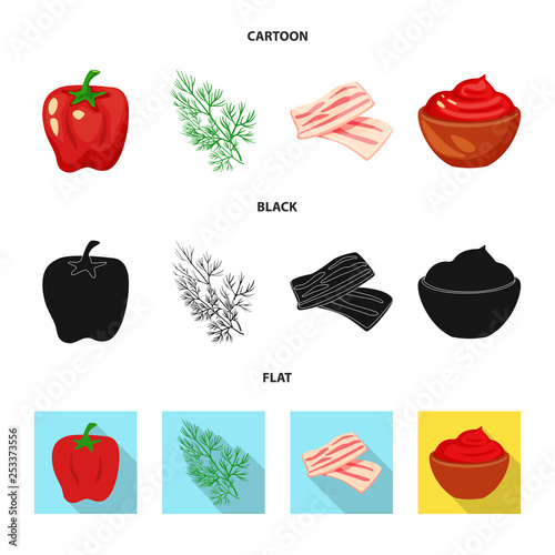 Vector design of taste and product symbol. Collection of taste and cooking stock vector illustration.