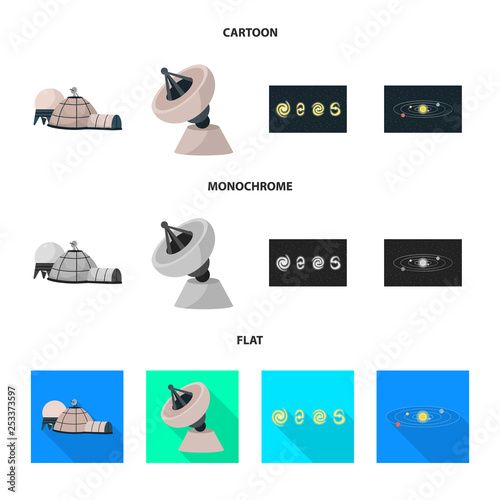 Isolated object of astronomy and technology  sign. Set of astronomy and sky stock vector illustration.