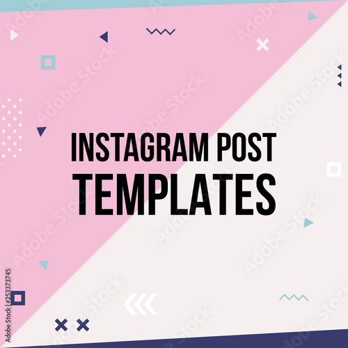 Trendy geometric templates for social media posts. 