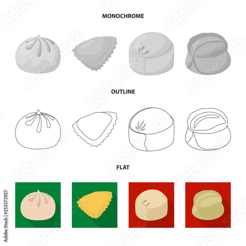 Vector design of products  and cooking sign. Collection of products  and appetizer stock vector illustration.