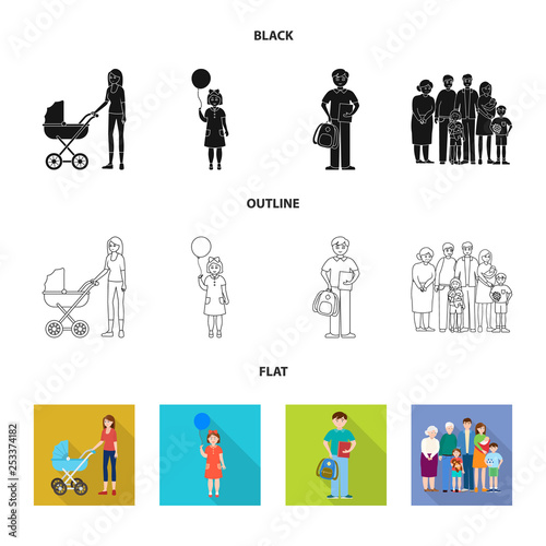 Isolated object of character and avatar sign. Collection of character and portrait vector icon for stock.