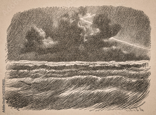 Obraz na płótnie The storm - Illustration, Germany, 1880-1889, 19th Century, 19th Century Style,
