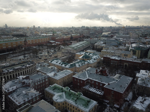 Canvas Print Buildings panorama moscow copter
