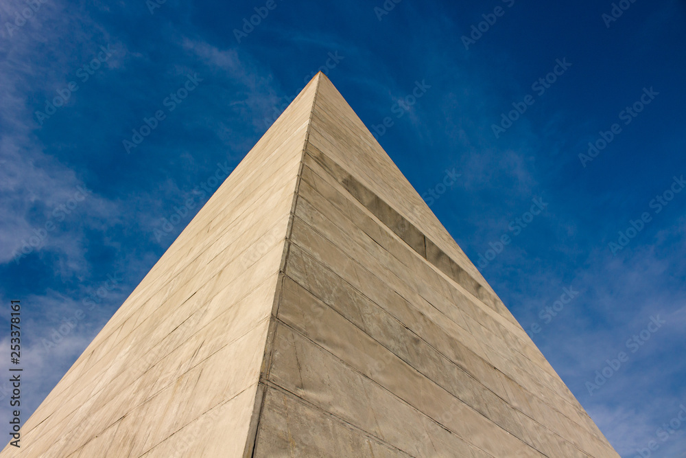Moscow Region, Russia - July 2015: Energy Pyramid Golod (Goloda) on Novorizhskoye Highway Moscow Region, Russia - July 2015: Energy Pyramid Golod (Goloda) on Novorizhskoye Highway
