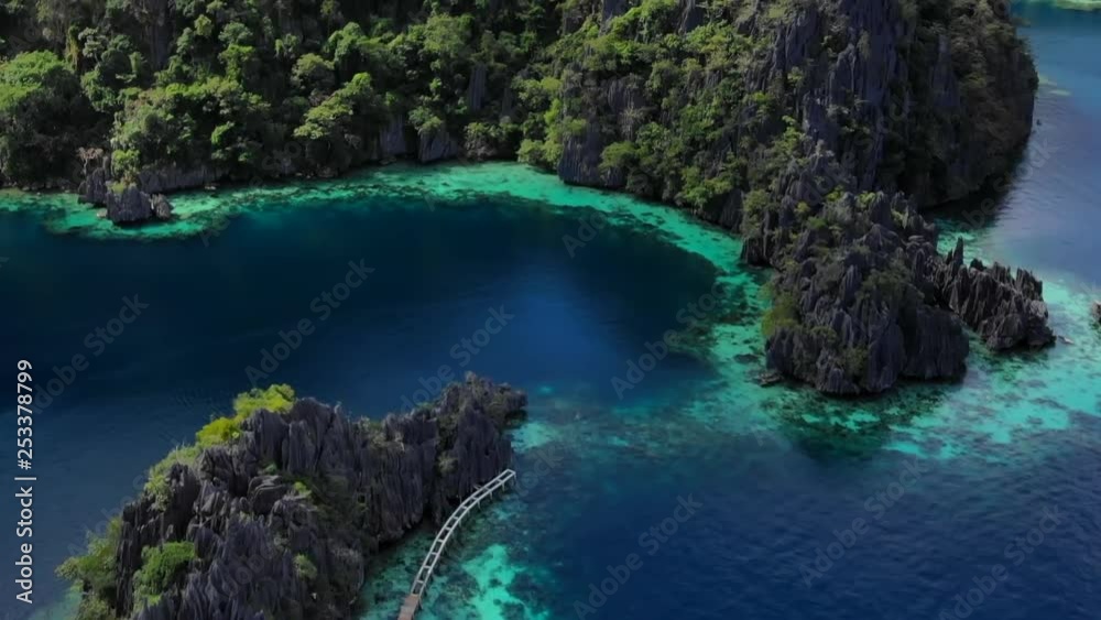 Aerial View Twin Lagoon Breathtaking Island Formations. Aerial View Twin Lagoon Breathtaking Island Formations.