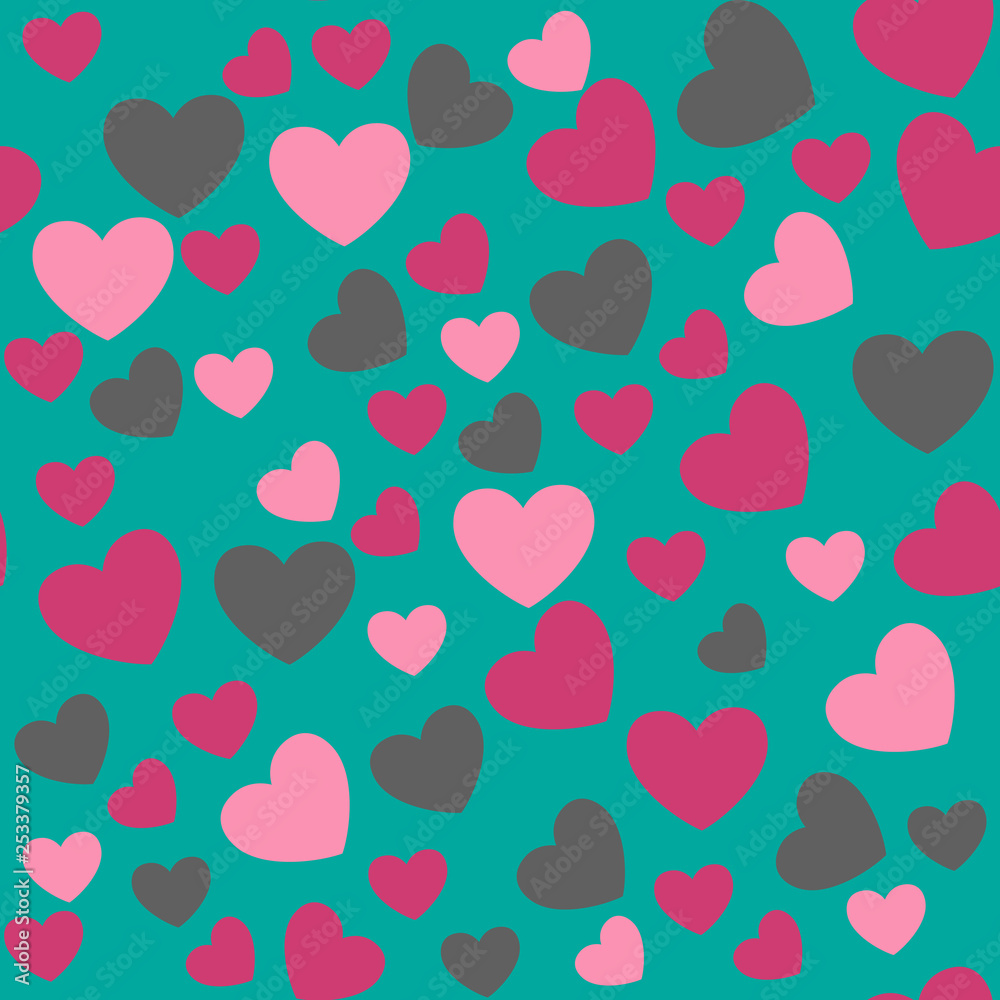 Romantic seamless pattern with hearts Romantic seamless pattern with hearts