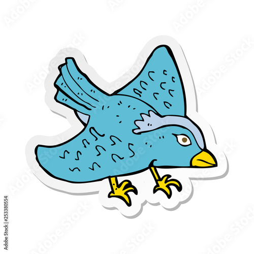 sticker of a cartoon garden bird