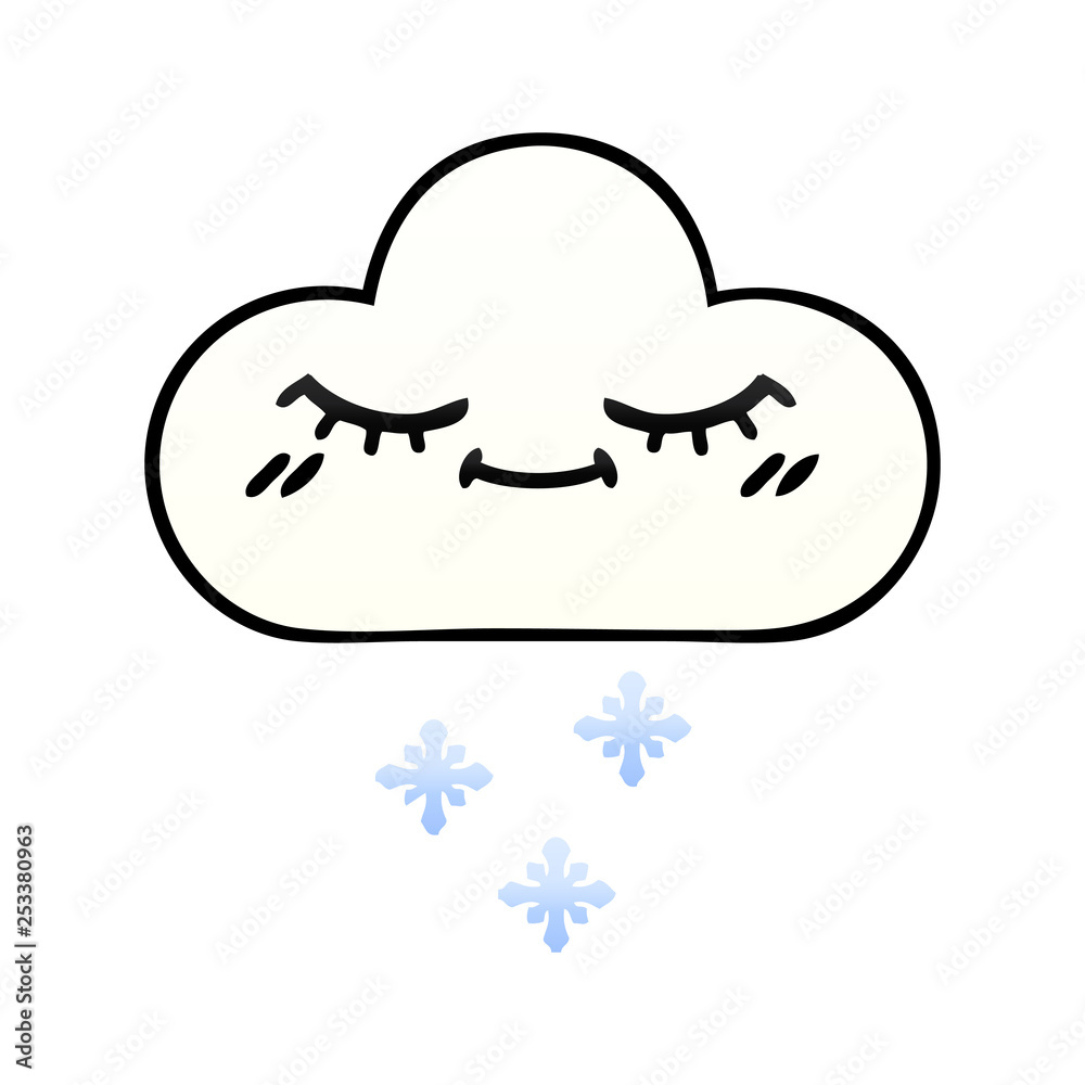 gradient shaded cartoon snow cloud gradient shaded cartoon snow cloud