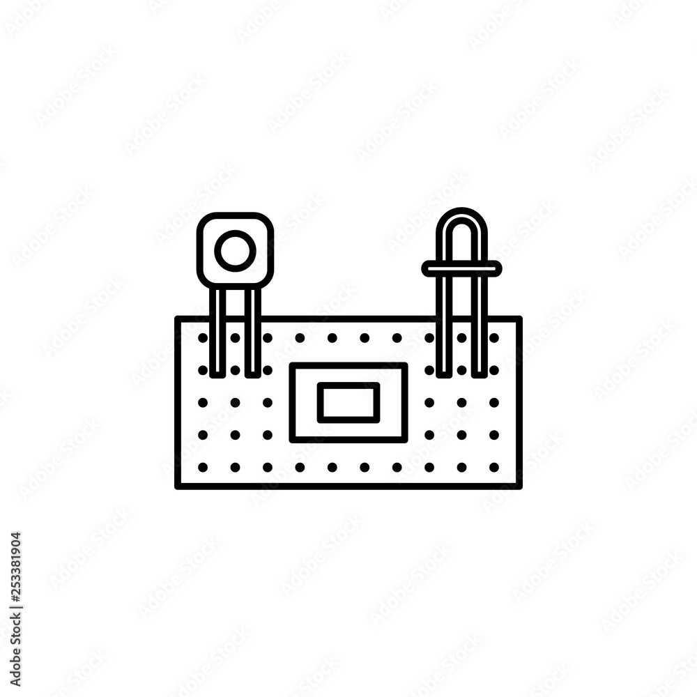 Robotics protoboard outline icon. Signs and symbols can be used for web, logo, mobile app, UI, UX Robotics protoboard outline icon. Signs and symbols can be used for web, logo, mobile app, UI, UX