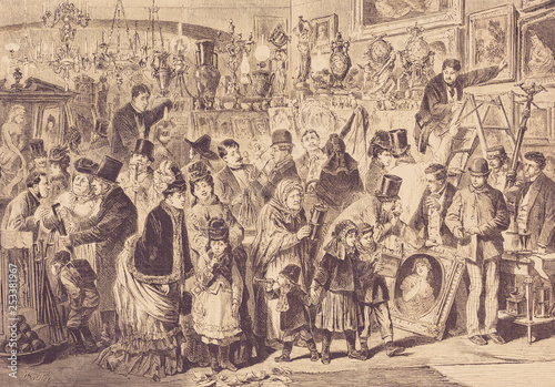 A bazaar for everything in Vienna. - Illustration, Austria, Vienna - Austria, 1870-1879, 19th Century, 19th Century Style