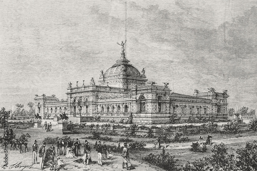 The Centennial Exhibition in Philadelphia (1876). The Annex for the Visual Arts. - Illustration,  Philadelphia - Pennsylvania, USA, 1870-1879, 19th Century, 19th Century Style