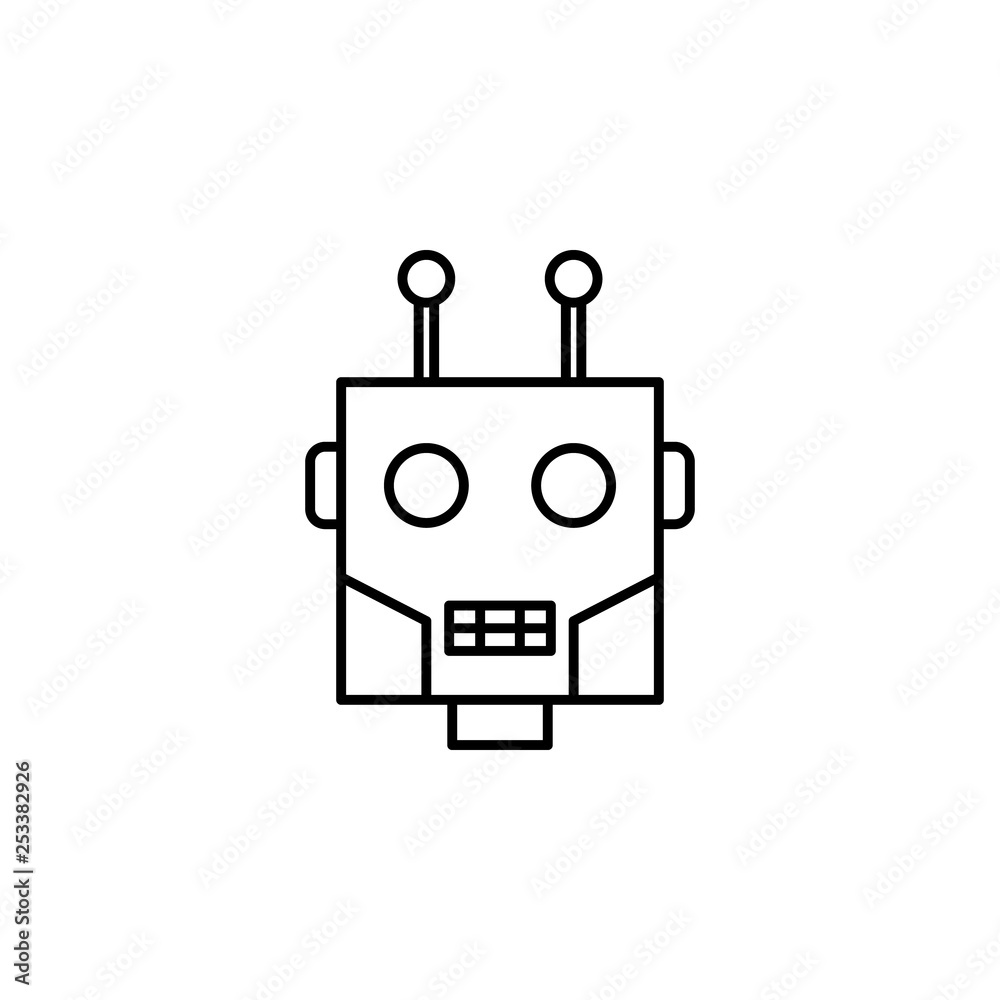 Fototapeta premium Robotics robot outline icon. Signs and symbols can be used for web, logo, mobile app, UI, UX