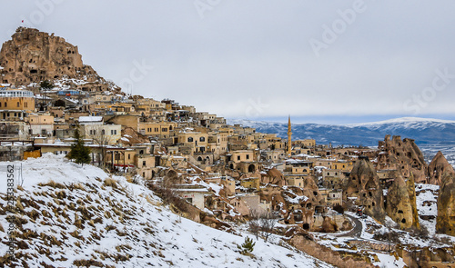 Pigeon Valley in Goreme during winter. Cappadocia, Turkey © sforzza