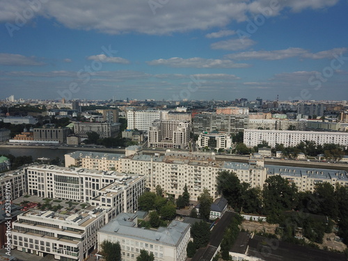 Moscow panorama sity view copter