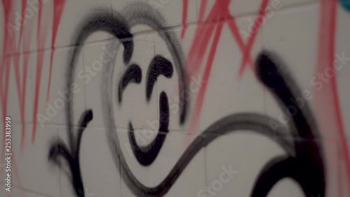 120 fps slow motion shot of random graffi photo