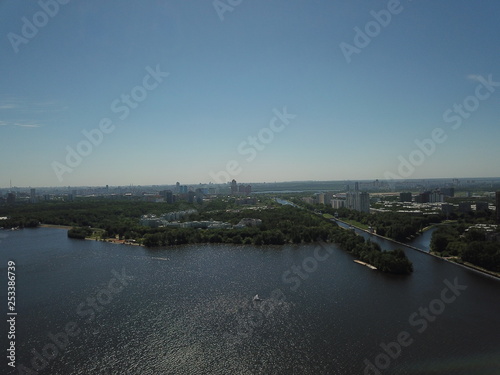 Copter sity view panorama Moscow