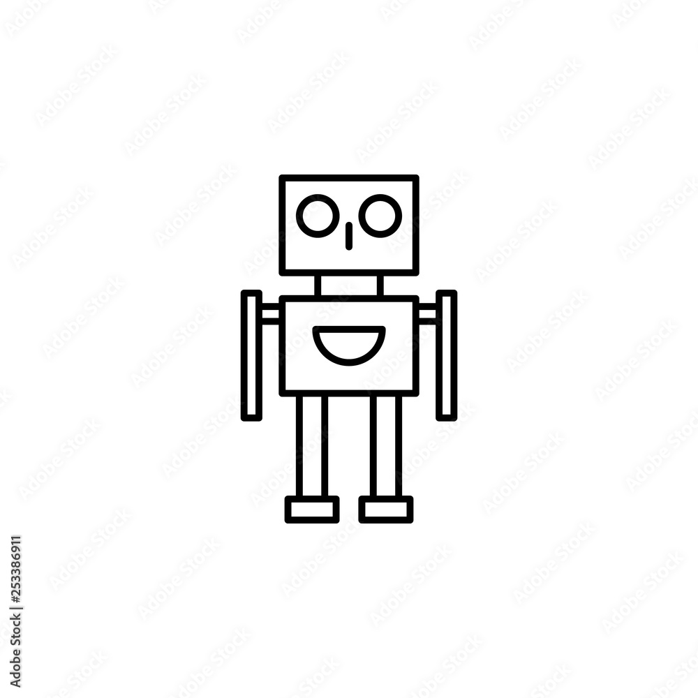 Robotics cyborg outline icon. Signs and symbols can be used for web, logo, mobile app, UI, UX Robotics cyborg outline icon. Signs and symbols can be used for web, logo, mobile app, UI, UX
