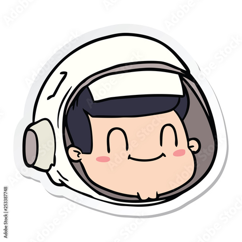 sticker of a cartoon astronaut face