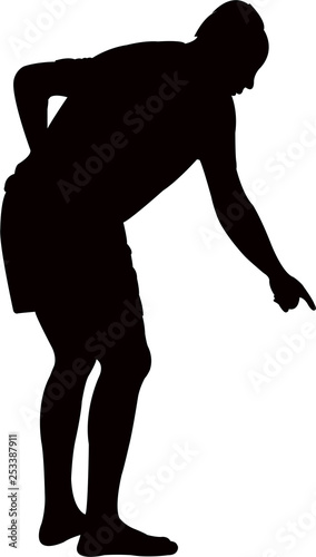 man scolding finger, silhouette vector
