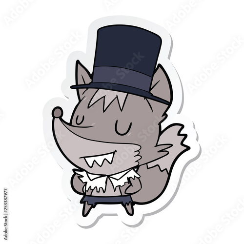 sticker of a cartoon posh werewolf