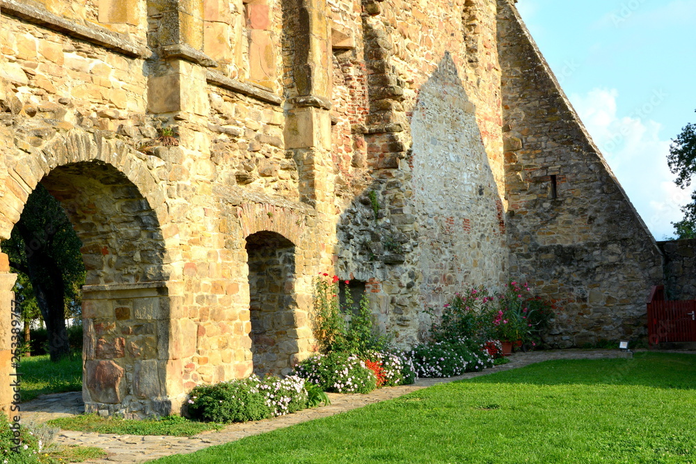 Ruins of medieval cistercian abbey in Transylvania