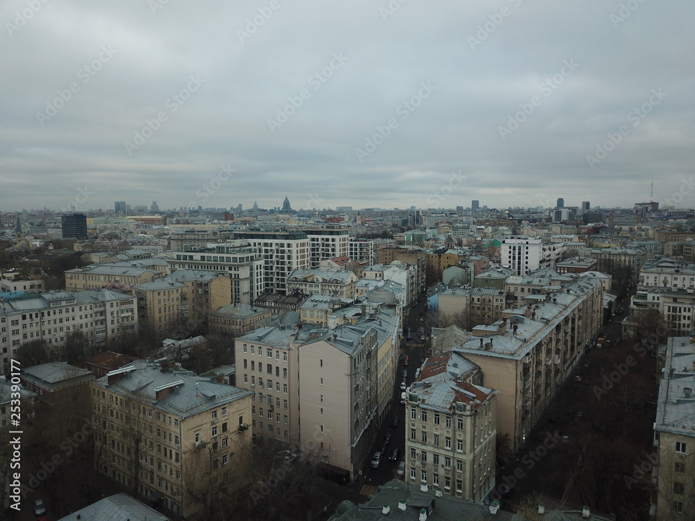 Fototapeta premium Panorama sity copter moscow 
