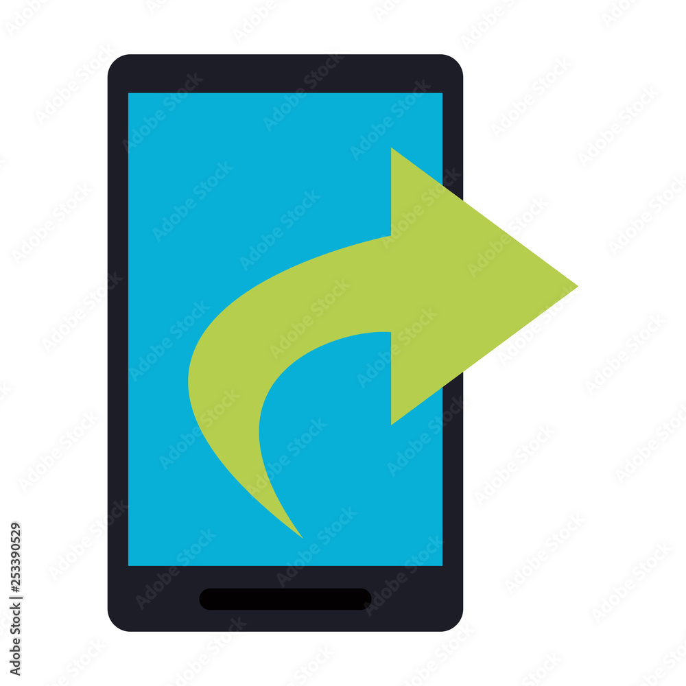 smartphone with arrow on screen symbol smartphone with arrow on screen symbol