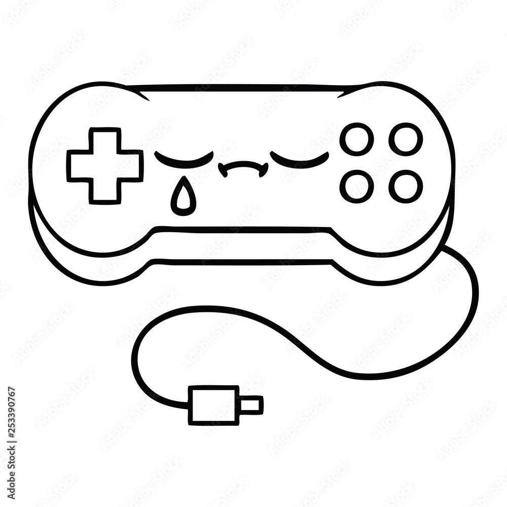 line drawing cartoon game controller line drawing cartoon game controller
