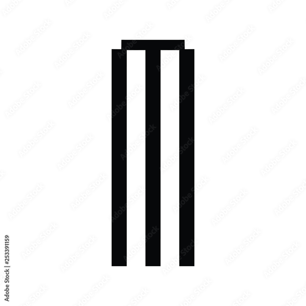 A black and white vector silhouette of a wicket A black and white vector silhouette of a wicket