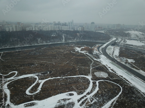 Canvas Print Sity panorama sky view moscow
