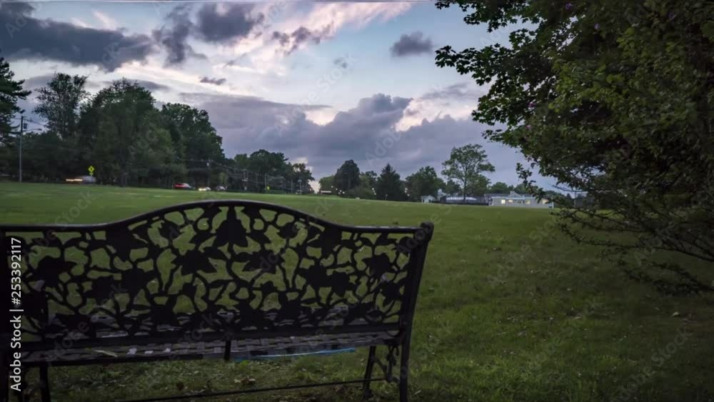 Panning timelapse of owner and dogs playing fetch, transitions to suburban sunset. Panning timelapse of owner and dogs playing fetch, transitions to suburban sunset.