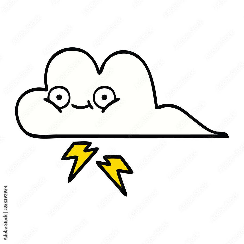 cute cartoon thunder cloud