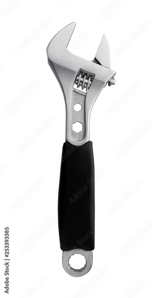 Obraz premium Adjustable wrench Isolated on white. Adjustable spanner.