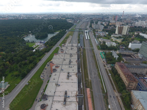 Canvas Print Copter panorama moscow sky