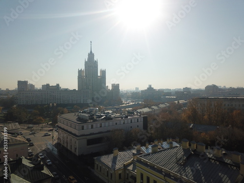 Canvas Print Copter panorama moscow sky