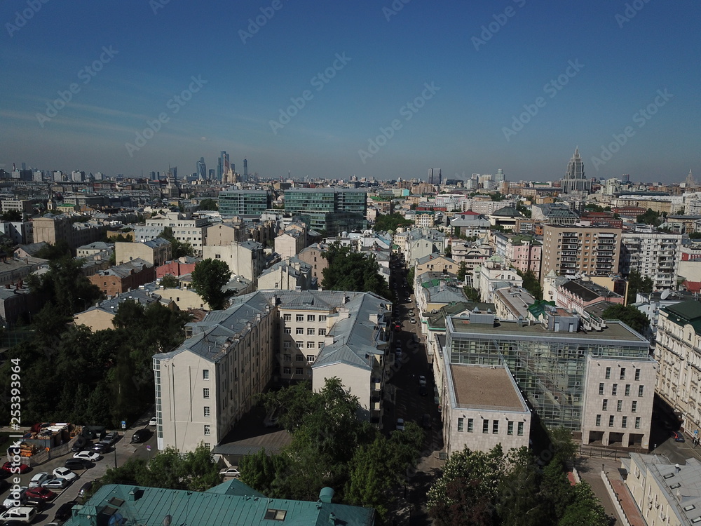Copter panorama moscow sky