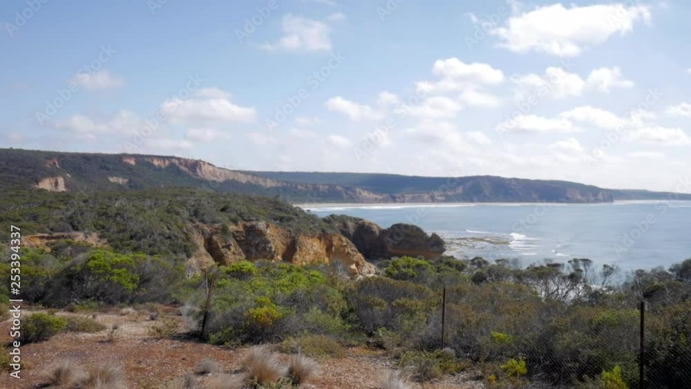 Coastal scenic views along the Great Ocean Road Australia. SLOW MOTION LIFT SHOT. Coastal scenic views along the Great Ocean Road Australia. SLOW MOTION LIFT SHOT.