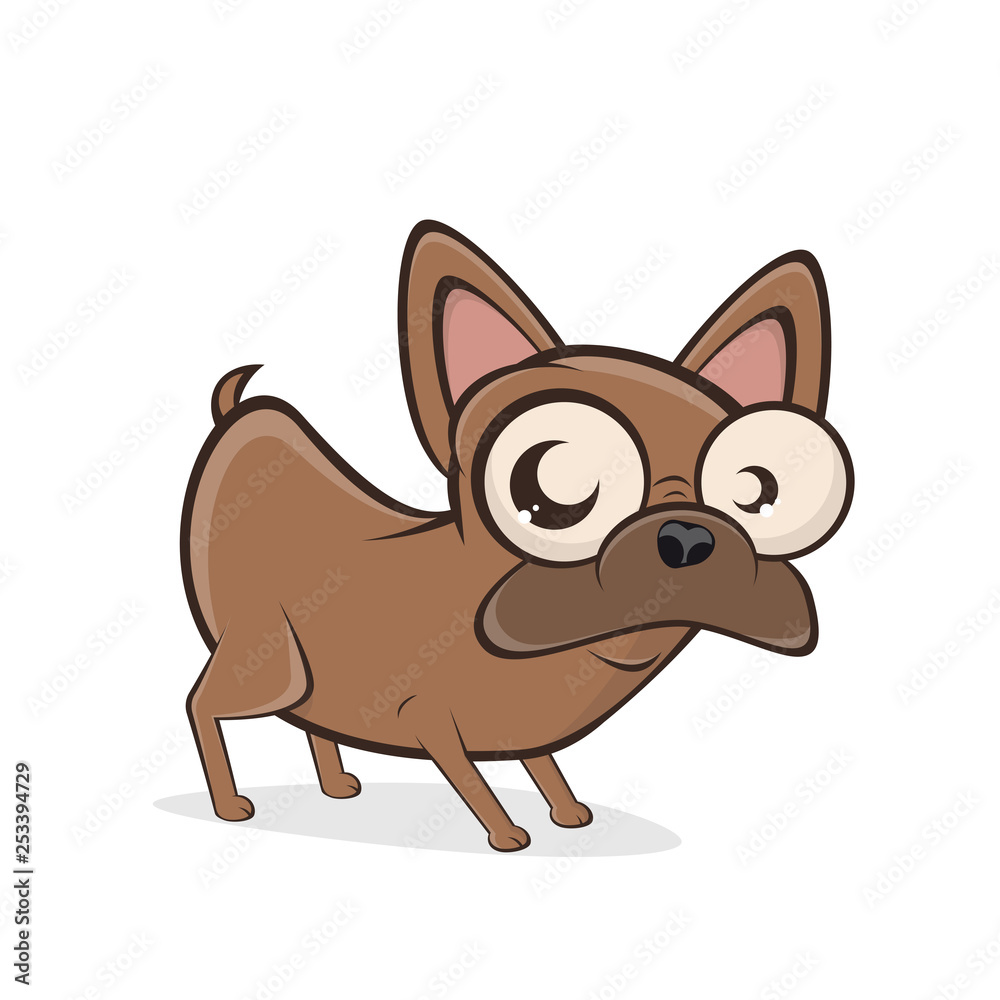 Fototapeta premium funny cartoon illustration of a french bulldog